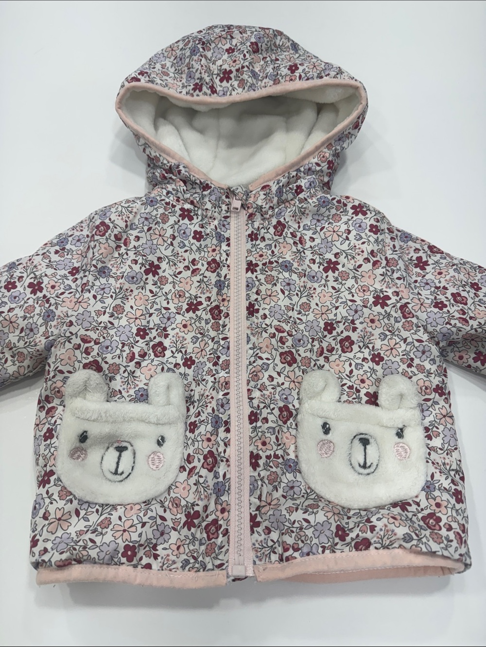 🌸 Penelope Mack Floral Hooded Baby Jacket | 12M | Bear Pockets